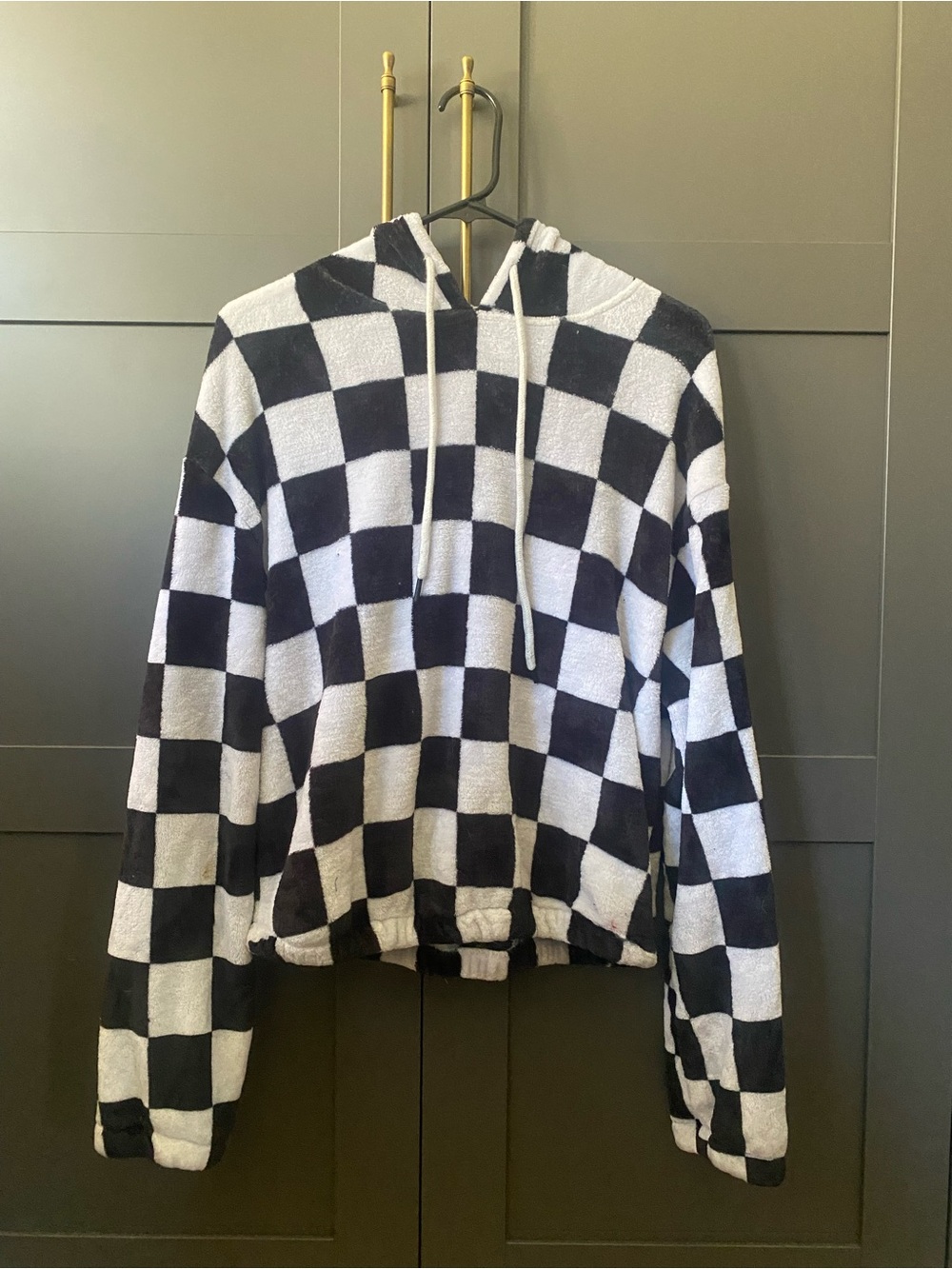 Black & White Checkered Hoodie
